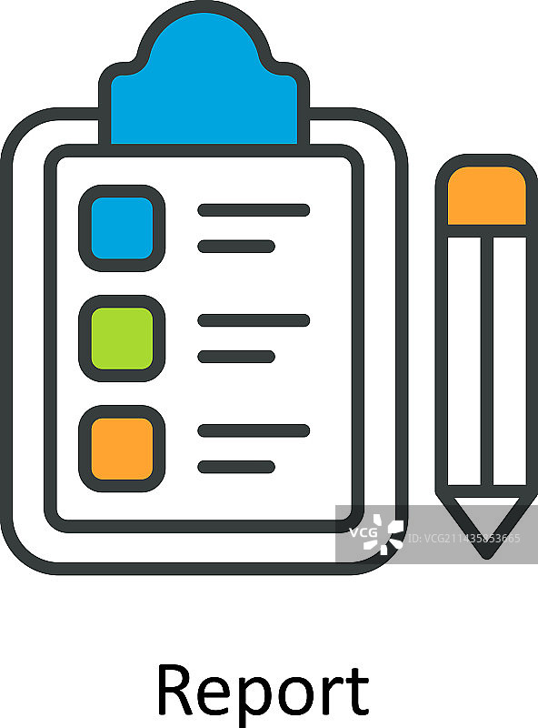 报告填充轮廓图标简单素材图片素材