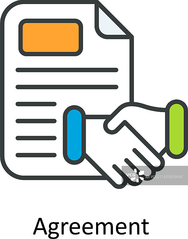 协议填充轮廓图标简单素材图片素材