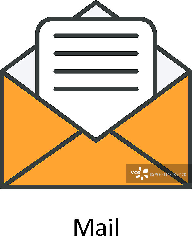 邮件填充轮廓图标图片素材