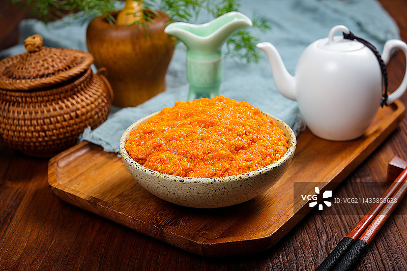 营养美味海鲜酱蟹黄酱图片素材