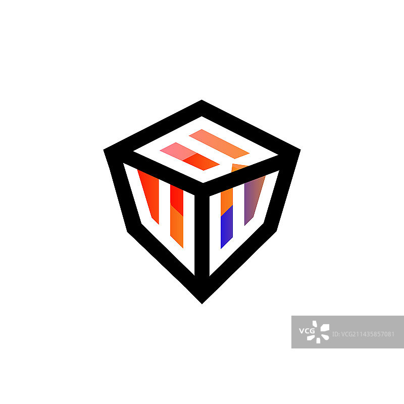 具有图形BWW的BWW字母创意标志设计图片素材