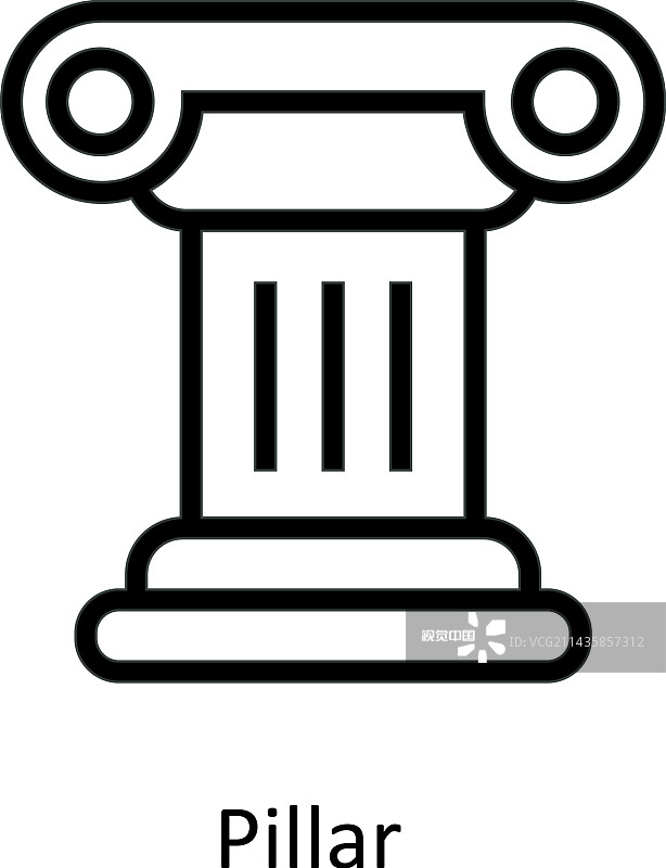 柱子轮廓简易图标图片素材