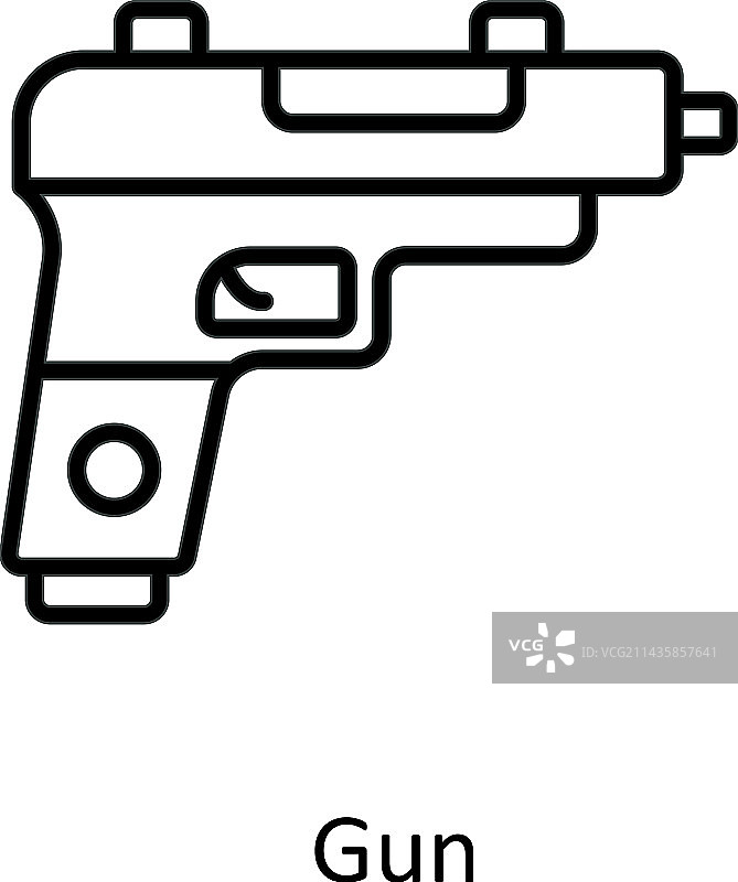 枪支轮廓简易库存图标图片素材