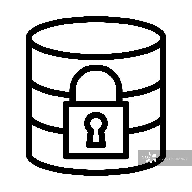 个人数据安全粗线图标图片素材