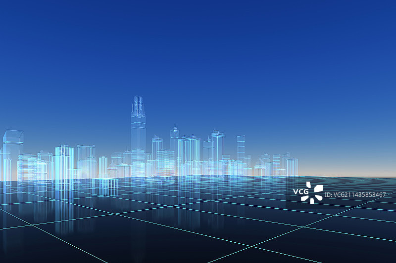 3D城市风光和科技概念图片素材