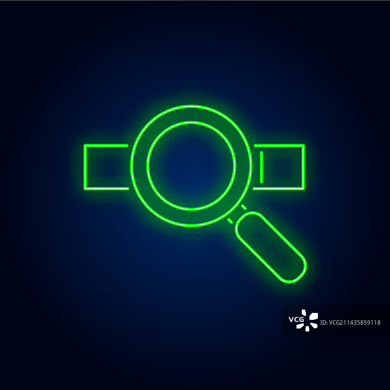 放大镜和地址栏霓虹灯标志图片素材