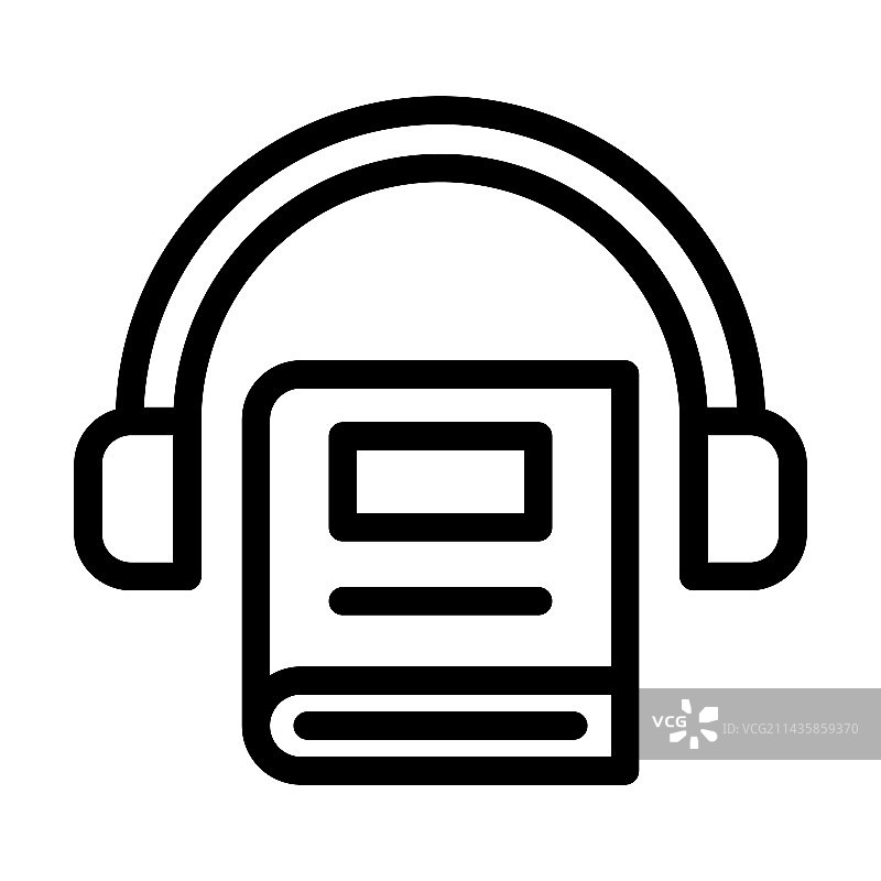 个人有声读物粗线图标图片素材