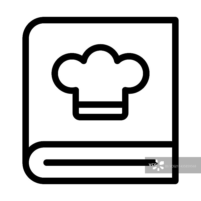 个人食谱书粗线图标图片素材