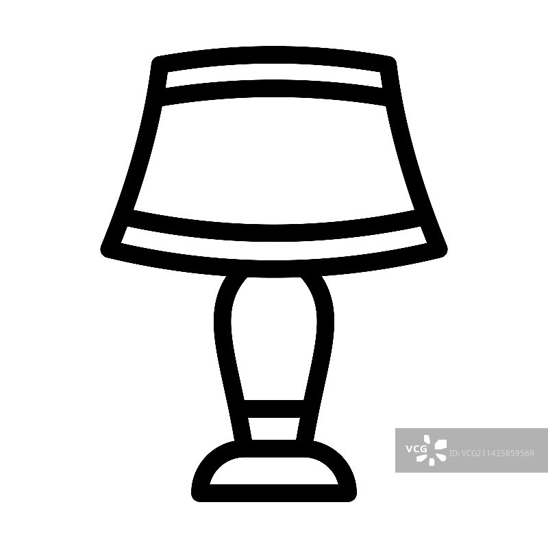 个人用加粗线条台灯图标图片素材