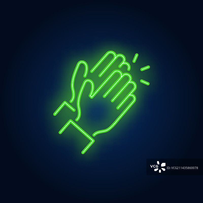 鼓掌霓虹灯标志图片素材