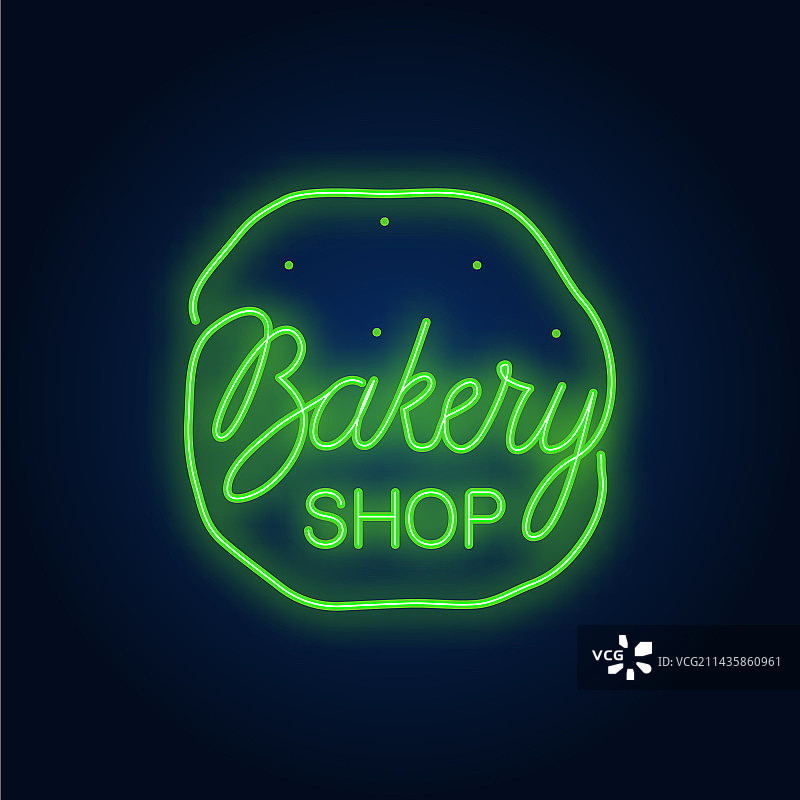 面包店霓虹灯标志图片素材