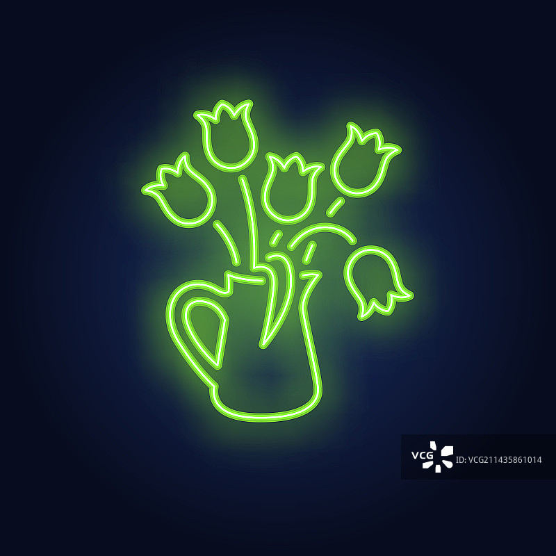 郁金香霓虹灯标志图片素材