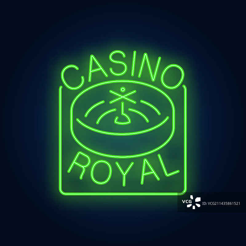 皇家赌场霓虹灯标志图片素材