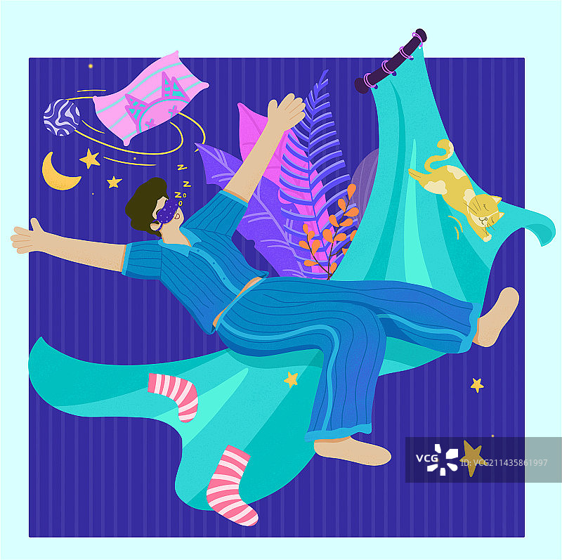 居家乐趣扁平插画图片素材