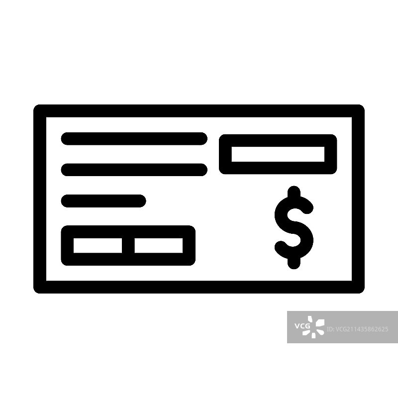 个人支票粗线条图标图片素材