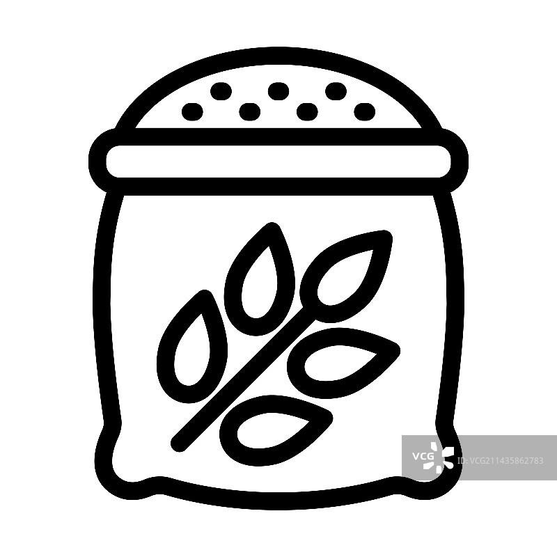 个人用途的小麦袋粗线图标图片素材