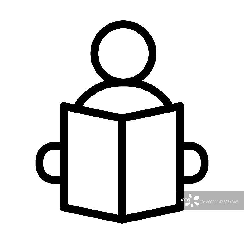 个人阅读粗线条图标图片素材