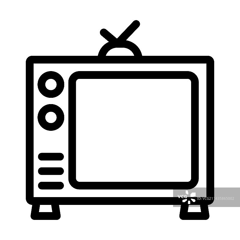 个人使用的电视粗线条图标图片素材