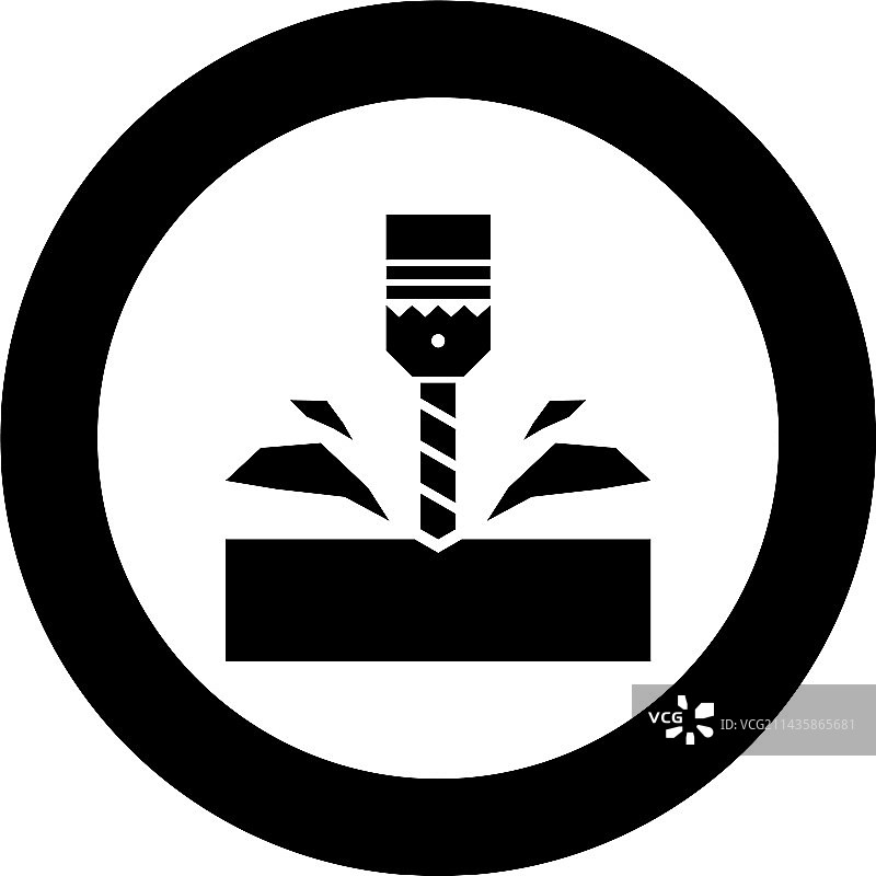 带筒式材料加工切屑的电钻图片素材