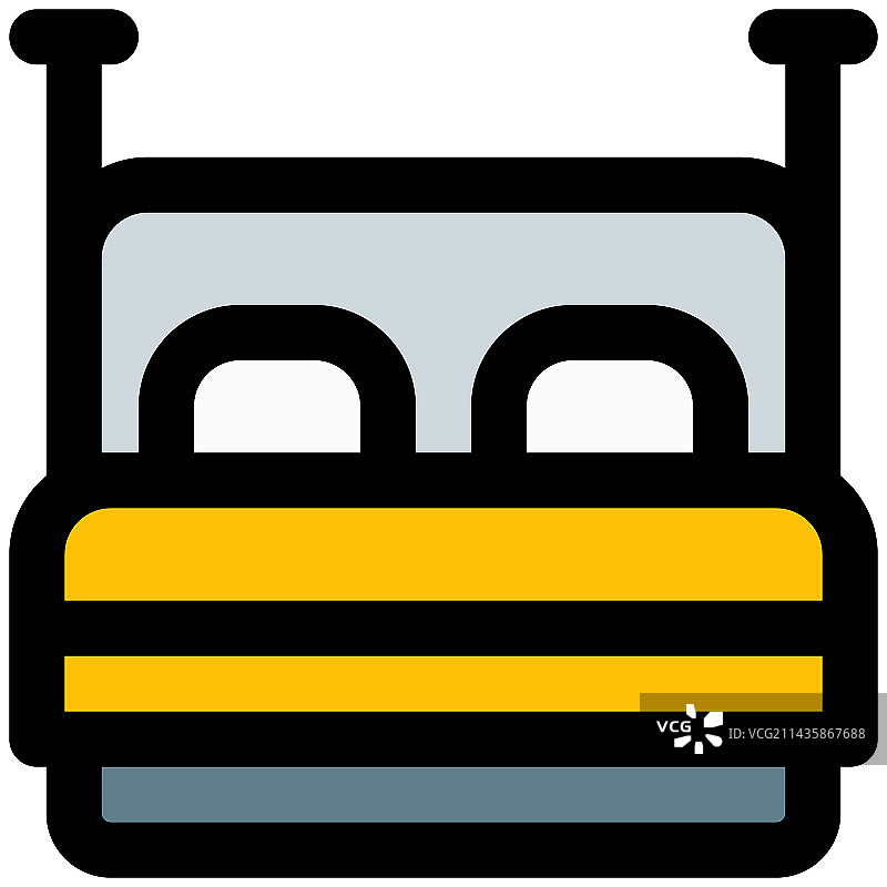 带软垫床垫的豪华木床图片素材