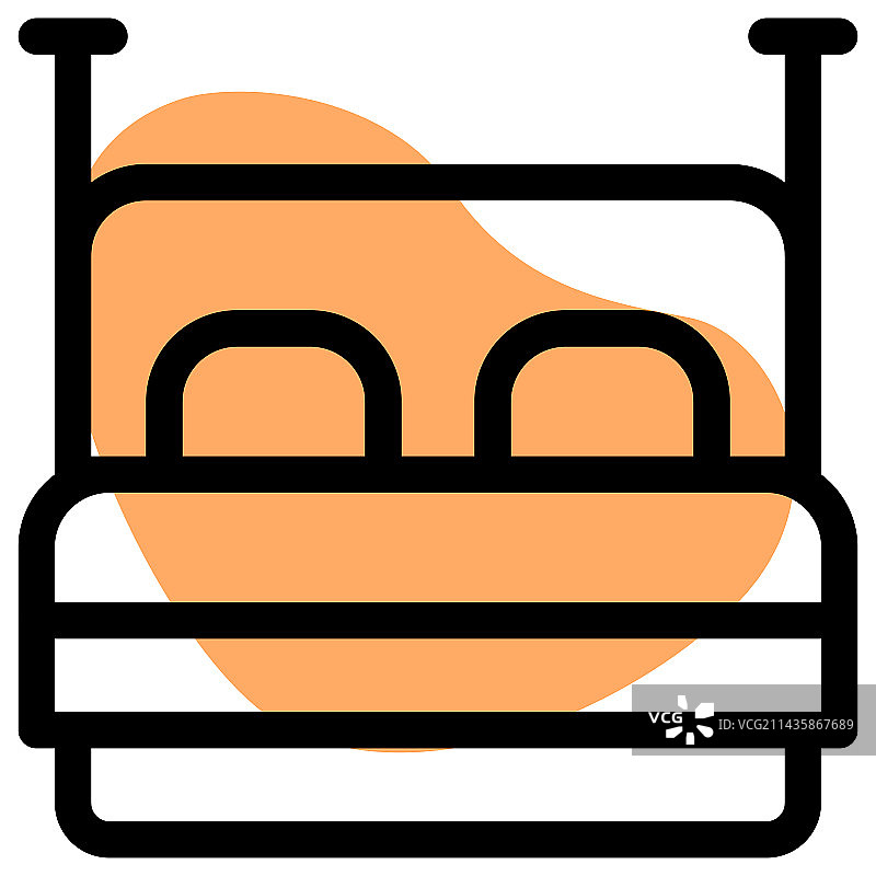 带软垫床垫的豪华木床图片素材