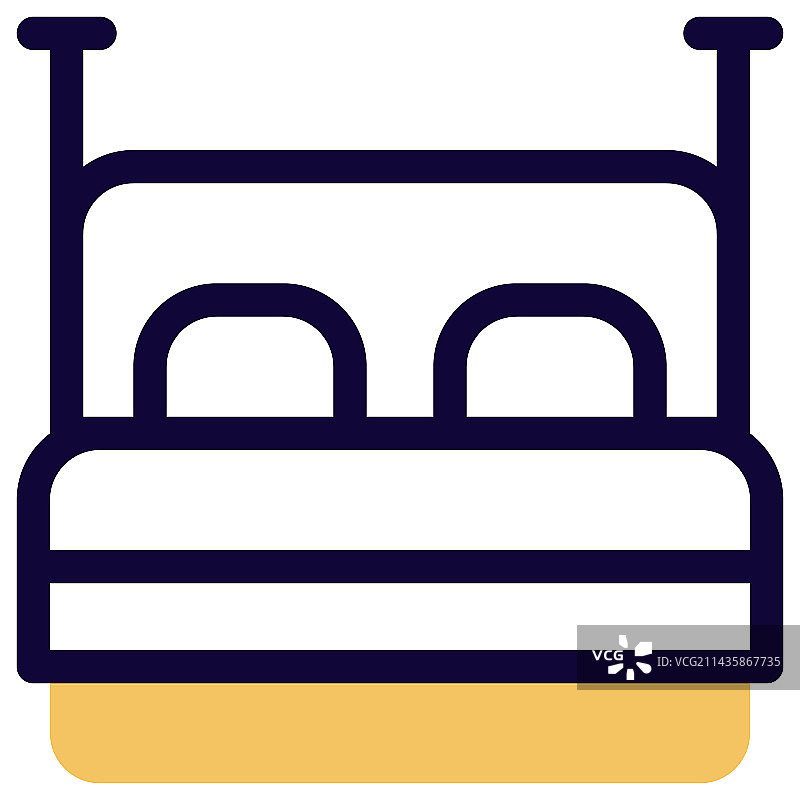 带软垫床垫的豪华木床图片素材