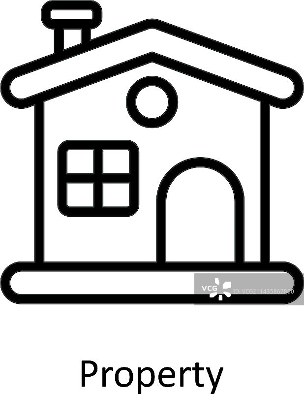 财产轮廓图标简单库存插图图片素材