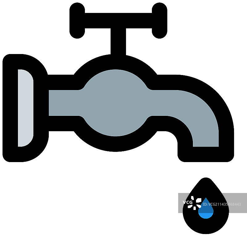 洗手间墙壁上的水龙头图片素材