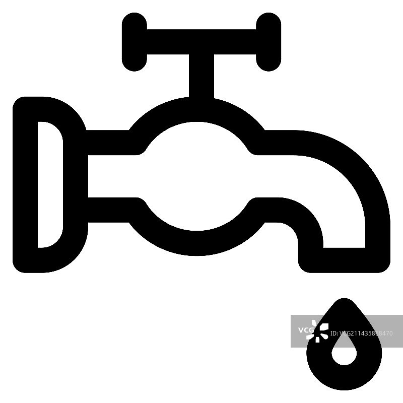 洗手间墙壁上的水龙头图片素材