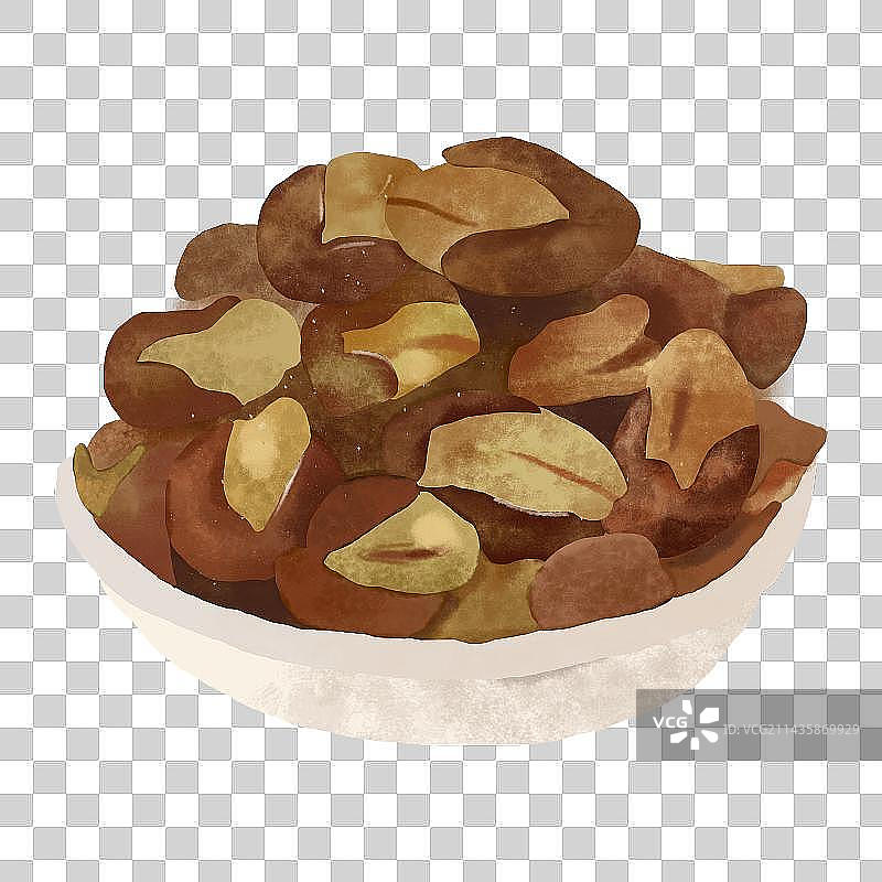上海特色小吃五香豆手绘元素插画图片素材