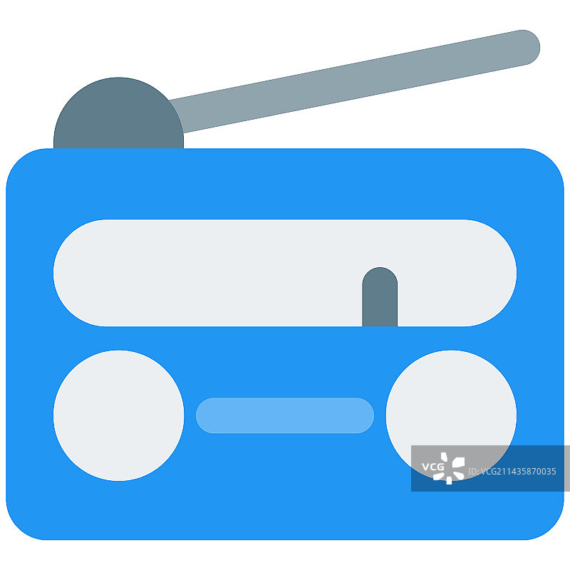 带天线的复古无线收音机图片素材