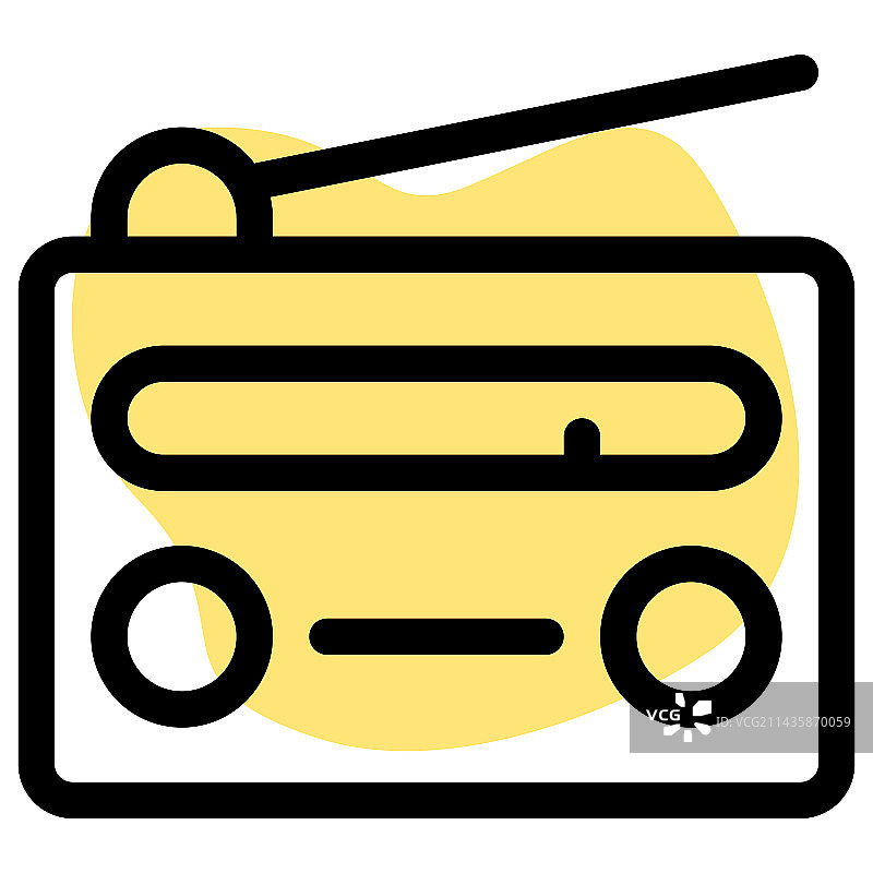 带天线的复古无线收音机图片素材