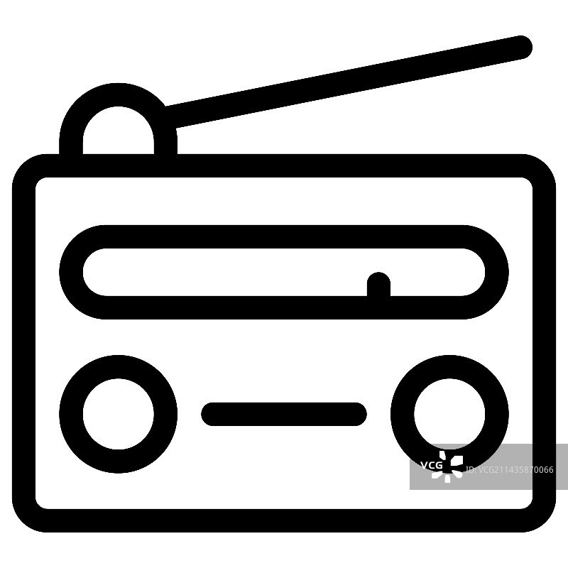 带天线的复古无线收音机图片素材