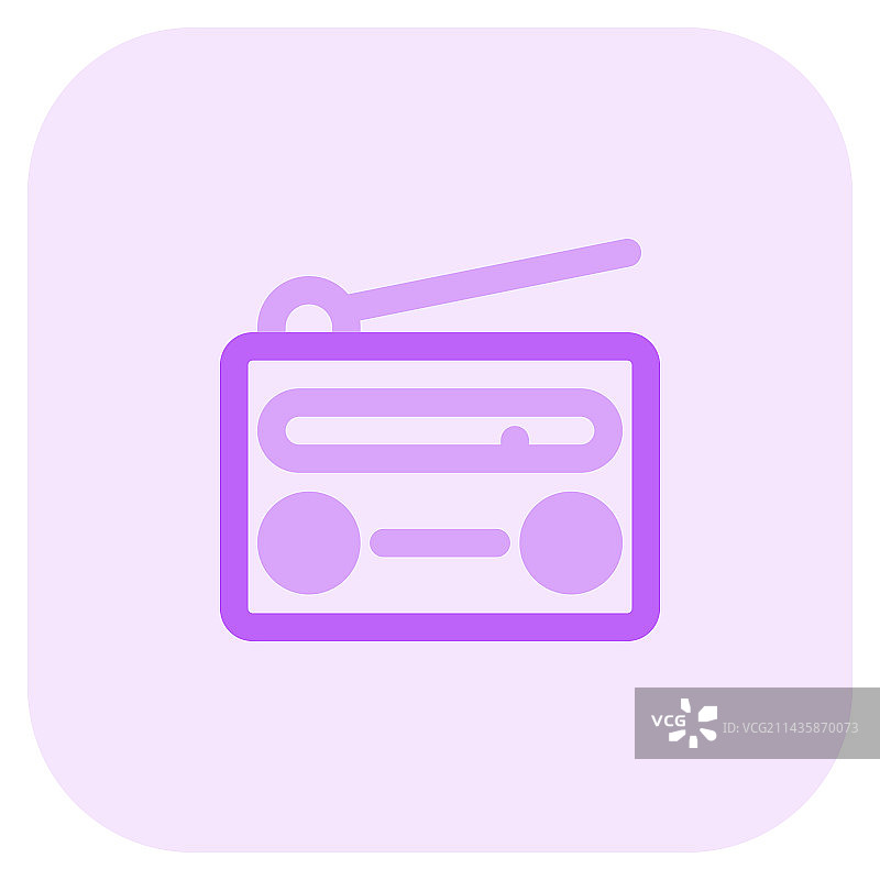 带天线的复古无线收音机图片素材