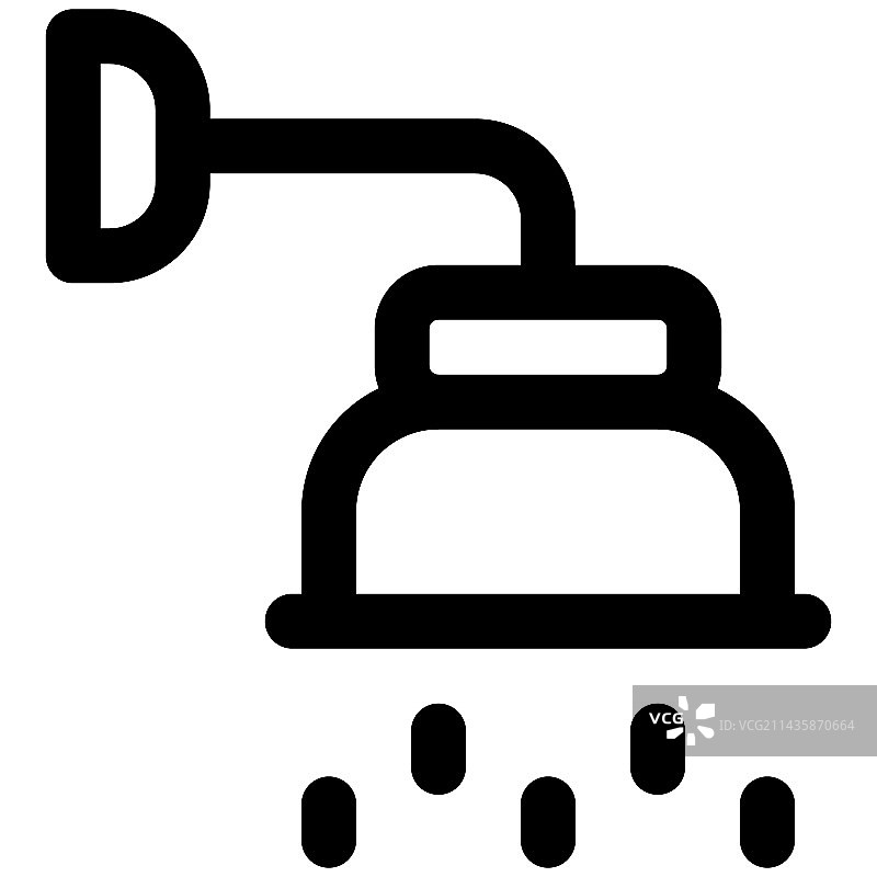 壁挂式淋浴头出水图片素材