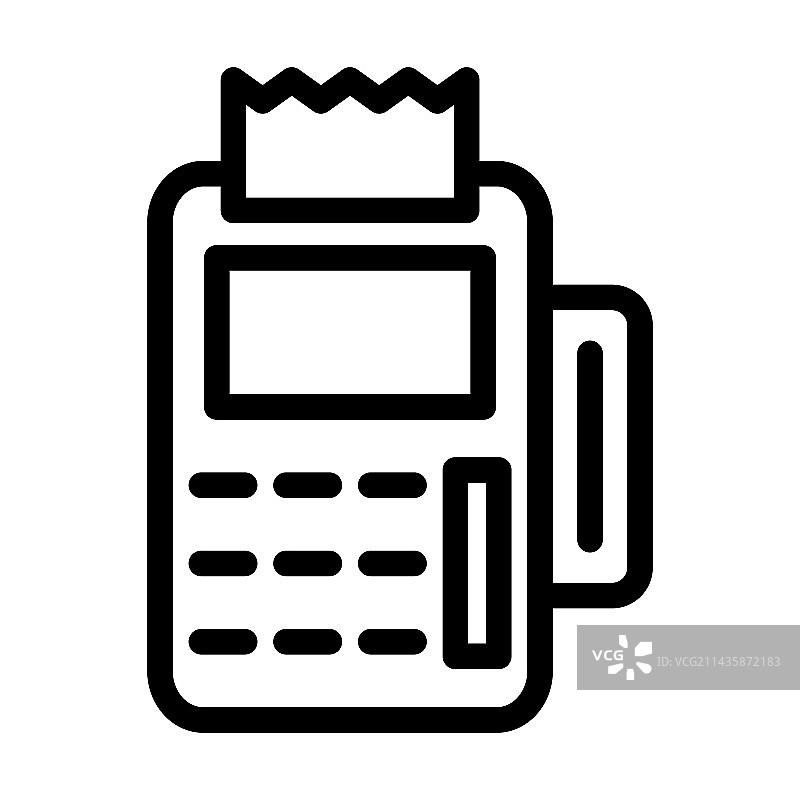 个人使用的POS终端粗线条图标图片素材