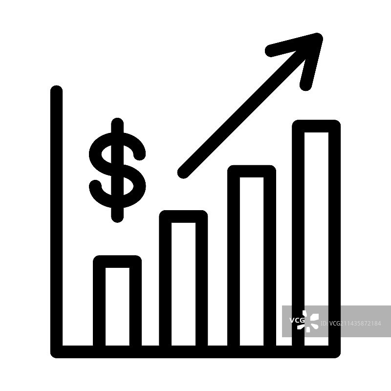 个人收入粗线图标图片素材