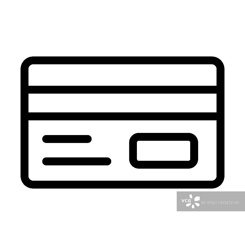 信用卡粗线图标，适用于个人图片素材