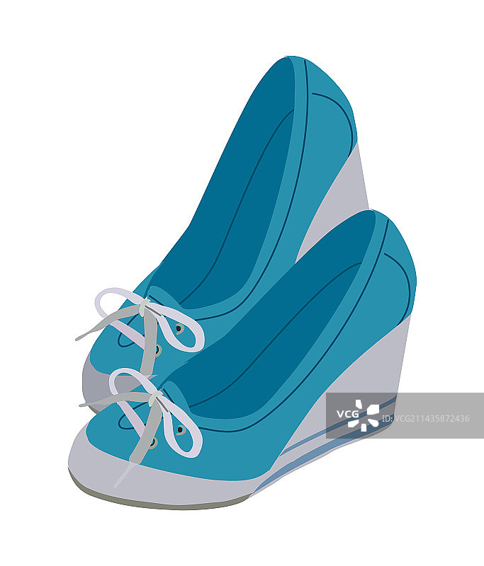 时尚女士蓝色运动鞋图片素材