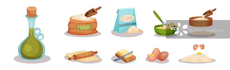蛋糕制作的面包店配料和材料图片素材