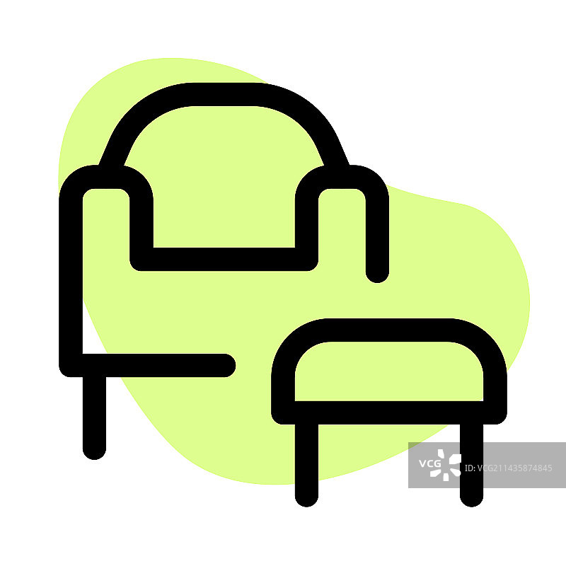 带柔软脚凳的软垫扶手椅图片素材