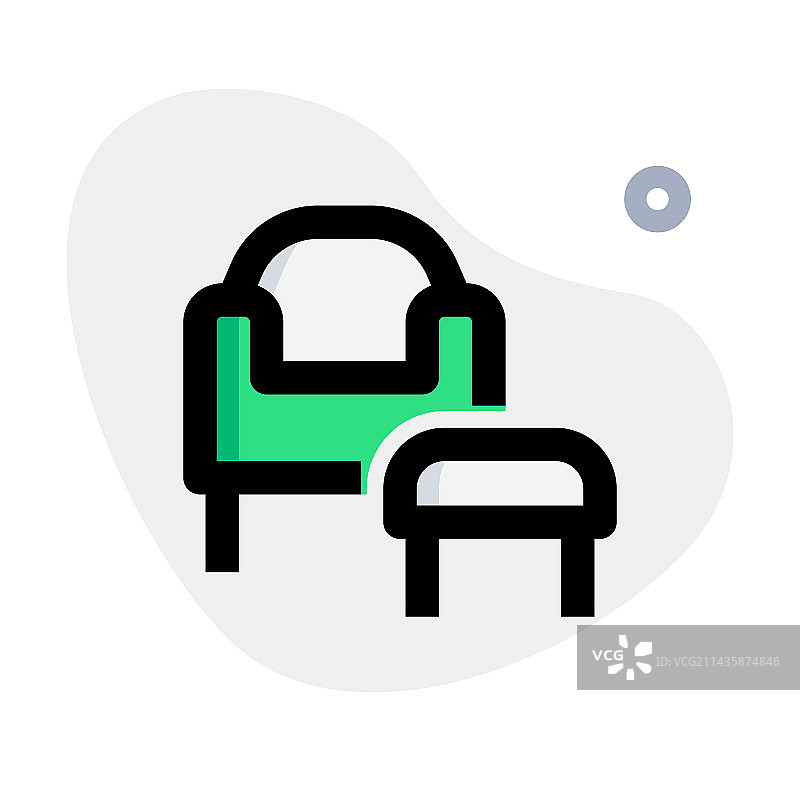 带柔软脚凳的软垫扶手椅图片素材