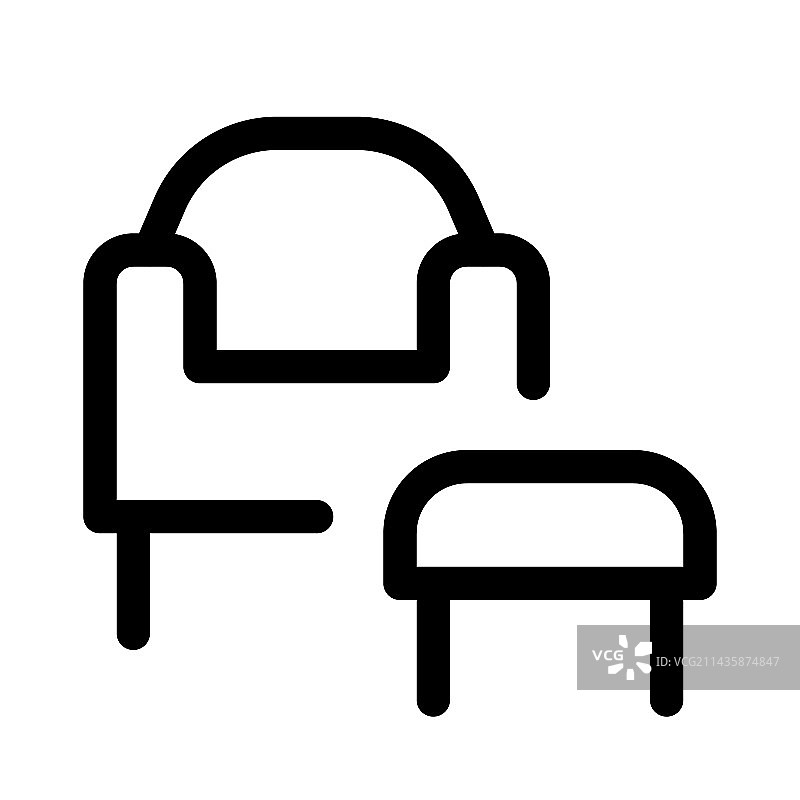 带柔软脚凳的软垫扶手椅图片素材