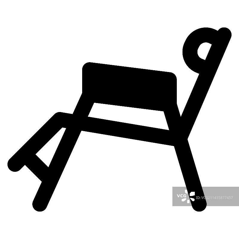 带支撑靠背的便携式沙滩椅图片素材