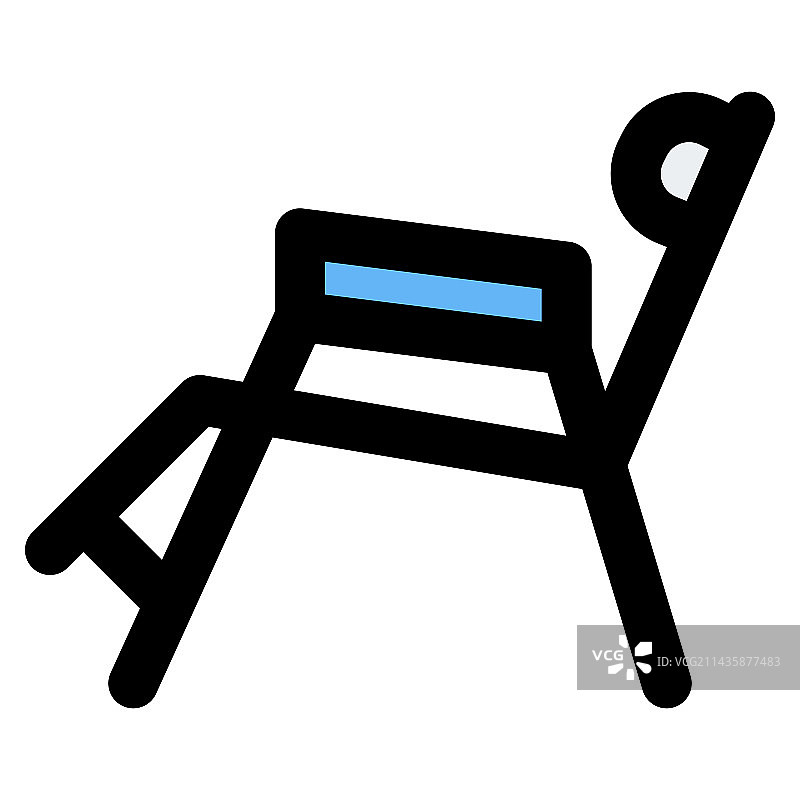 带支撑靠背的便携式沙滩椅图片素材