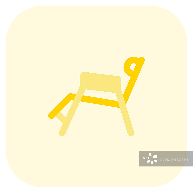 带支撑靠背的便携式沙滩椅图片素材