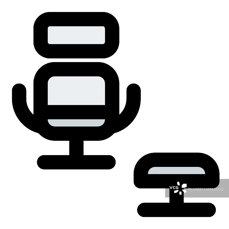 带软垫脚凳的舒适伊姆斯椅图片素材