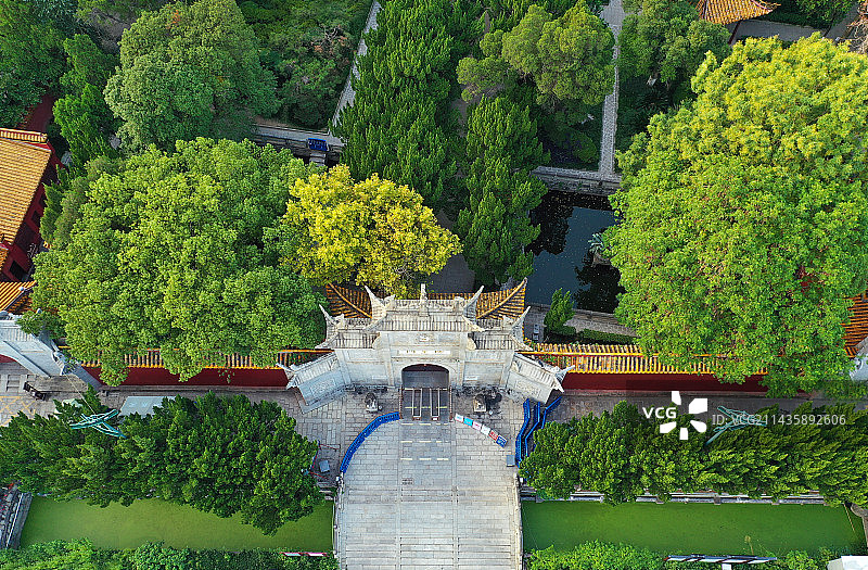 湖南省衡阳市南岳区衡山国家重点风景名胜区南岳大庙航拍图片素材
