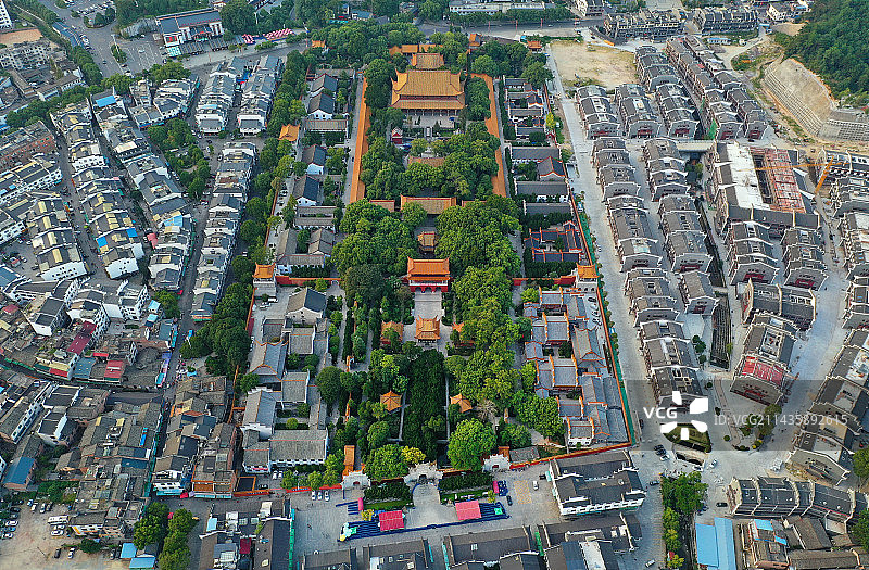 湖南省衡阳市南岳区衡山国家重点风景名胜区南岳大庙航拍图片素材