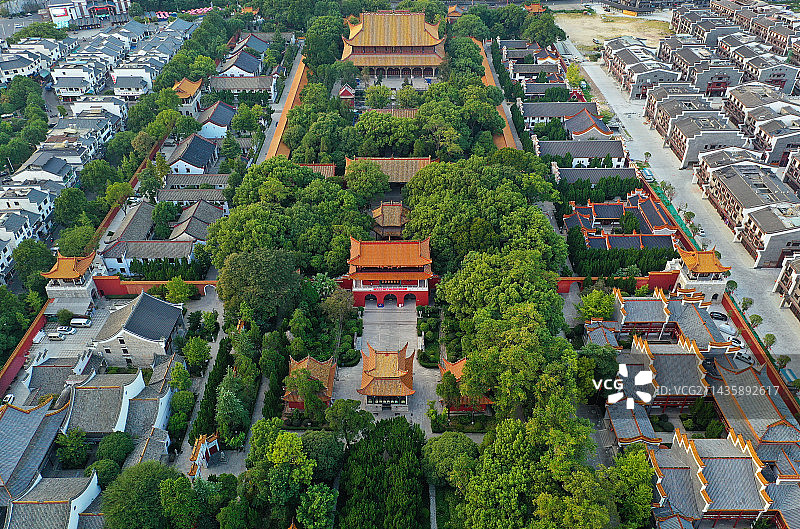 湖南省衡阳市南岳区衡山国家重点风景名胜区南岳大庙航拍图片素材